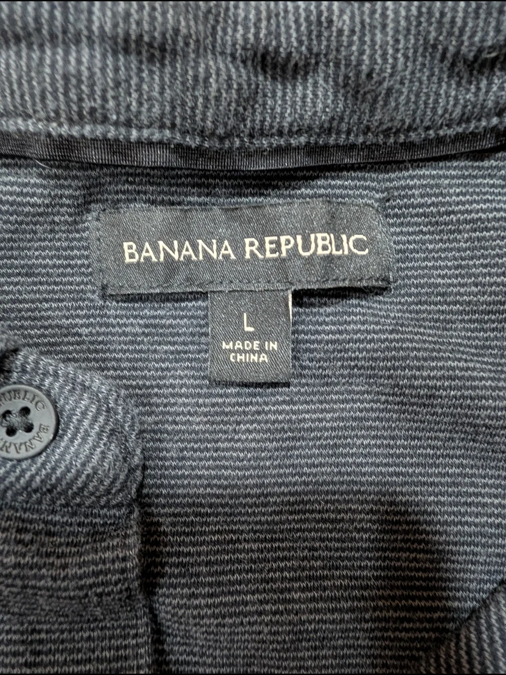 Banana Republic Men's Dark Charcoal Polo Shirt Size L 100% Cotton